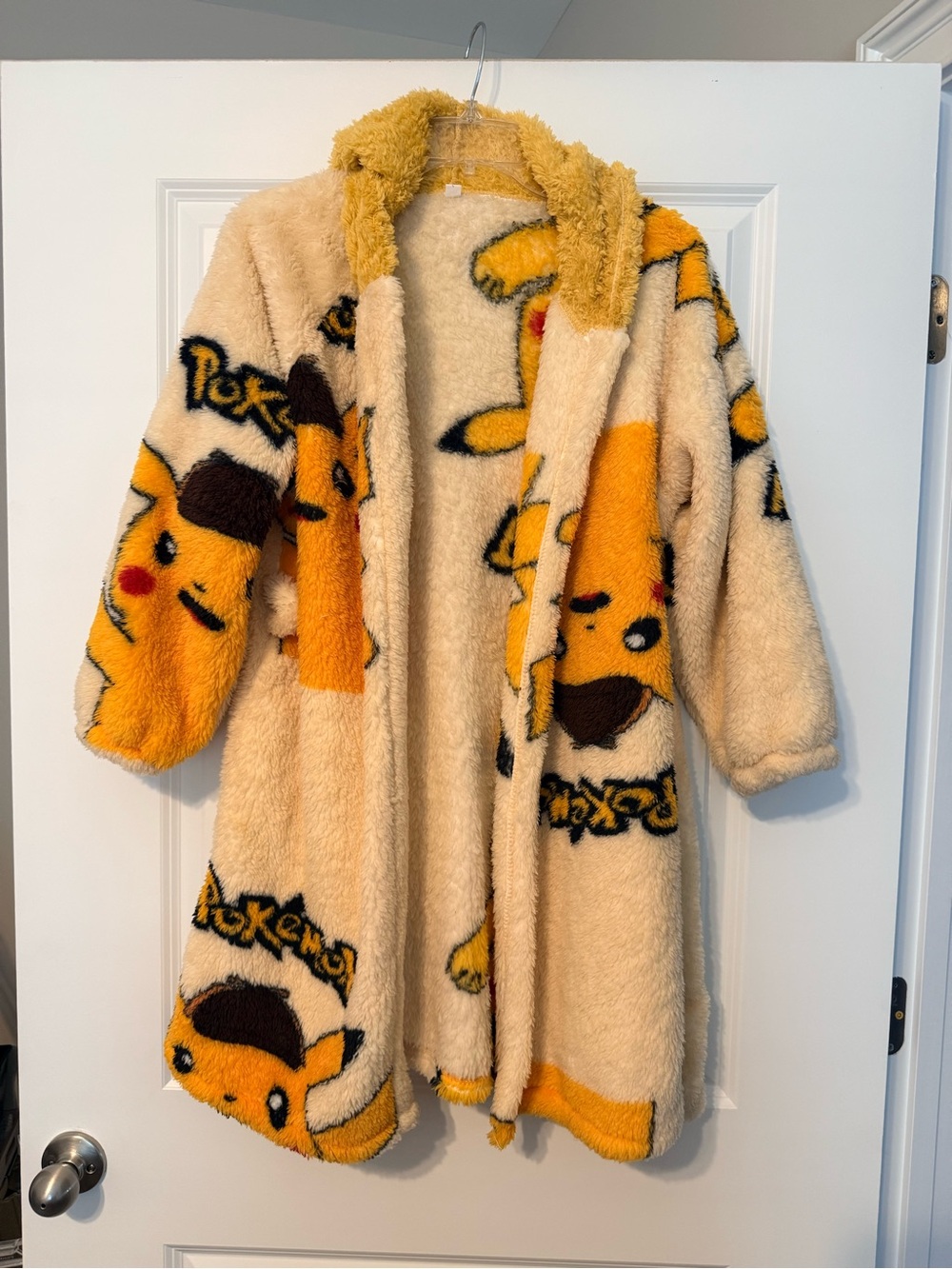 Pikachu Pajama Robe and Pants  - Cream & Yellow Plush Robe